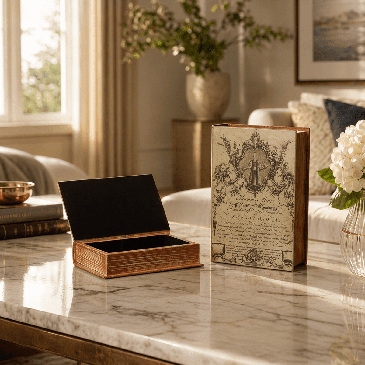 Sculptures & Figurines Elite Book Box Set of 2 - Daamaira Home and Living Ltd