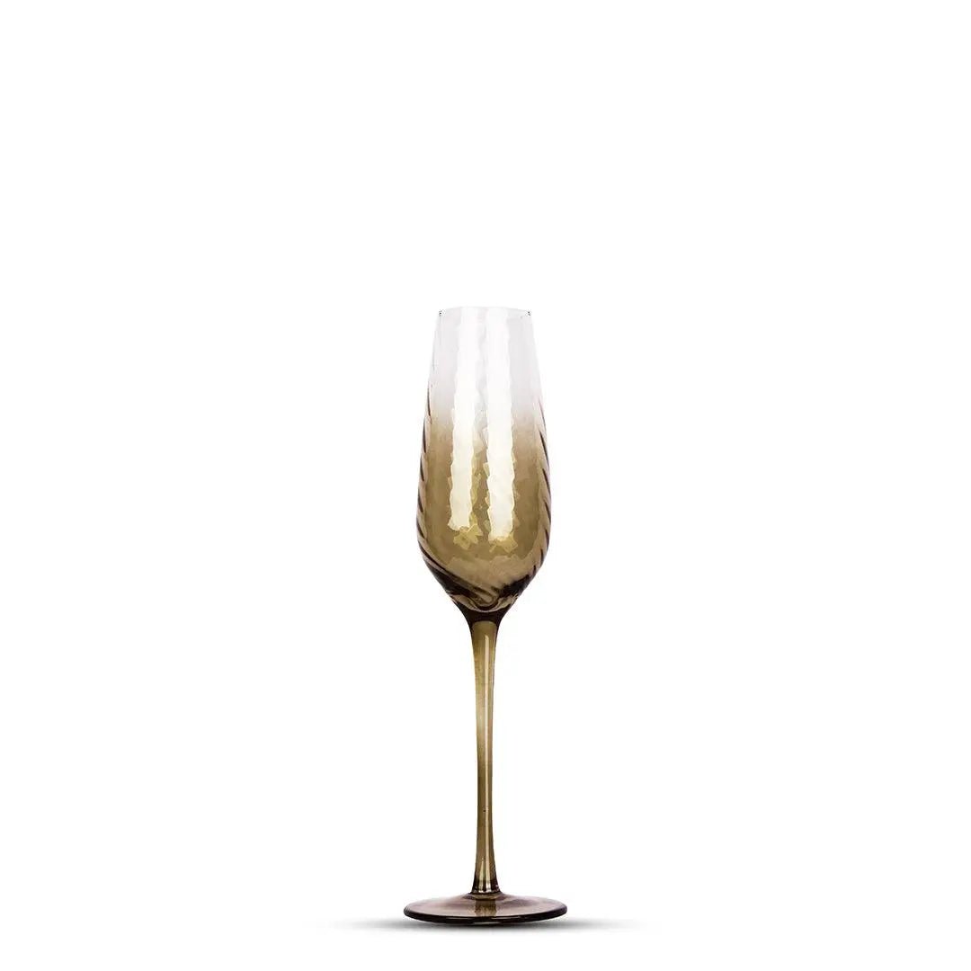 Drinking Glasses Emerald Set Of 4 Champagne Flutes - Daamaira Home and Living Ltd