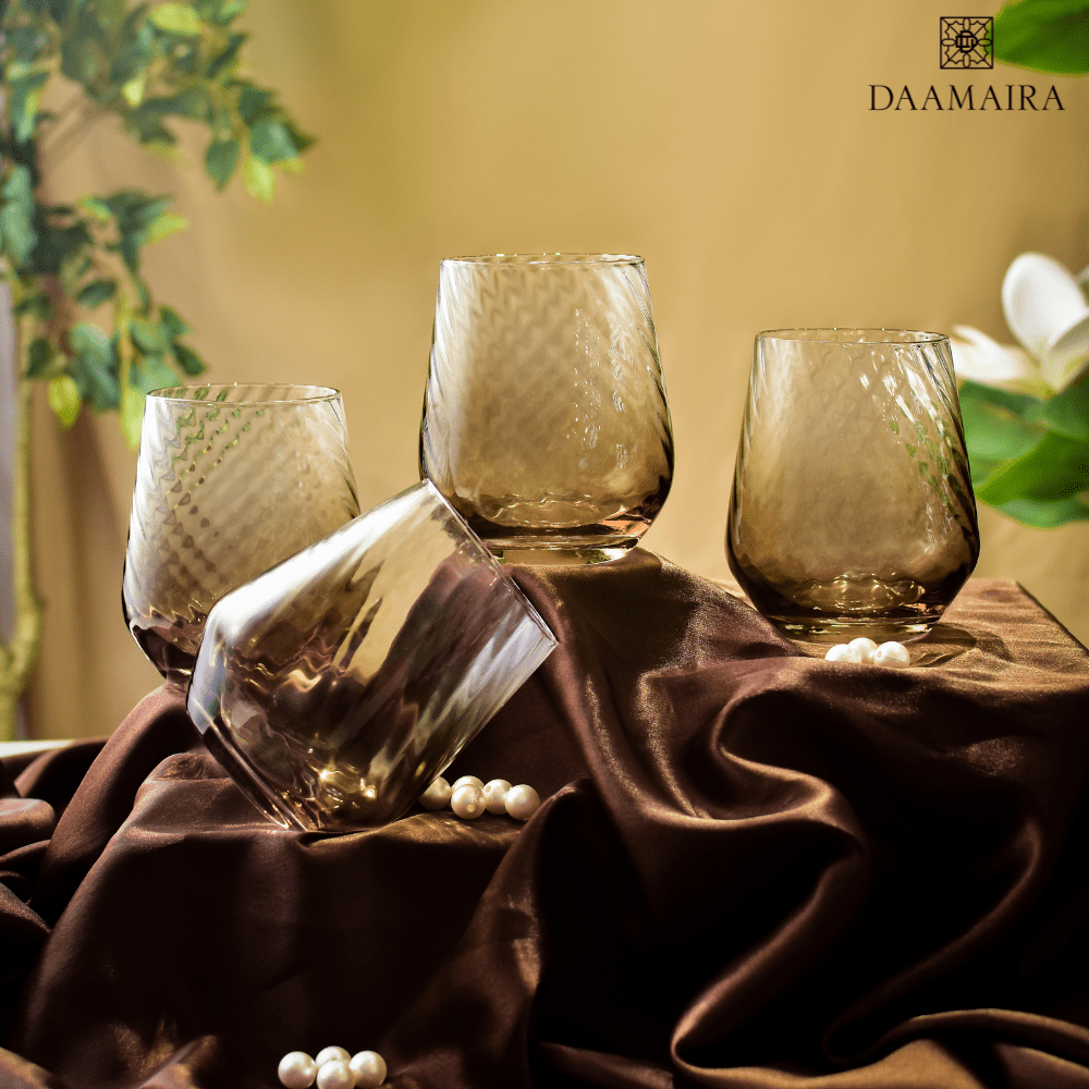 Drinking Glasses Emerald Set Of 4 Multipurporse Glasses - Daamaira Home and Living Ltd