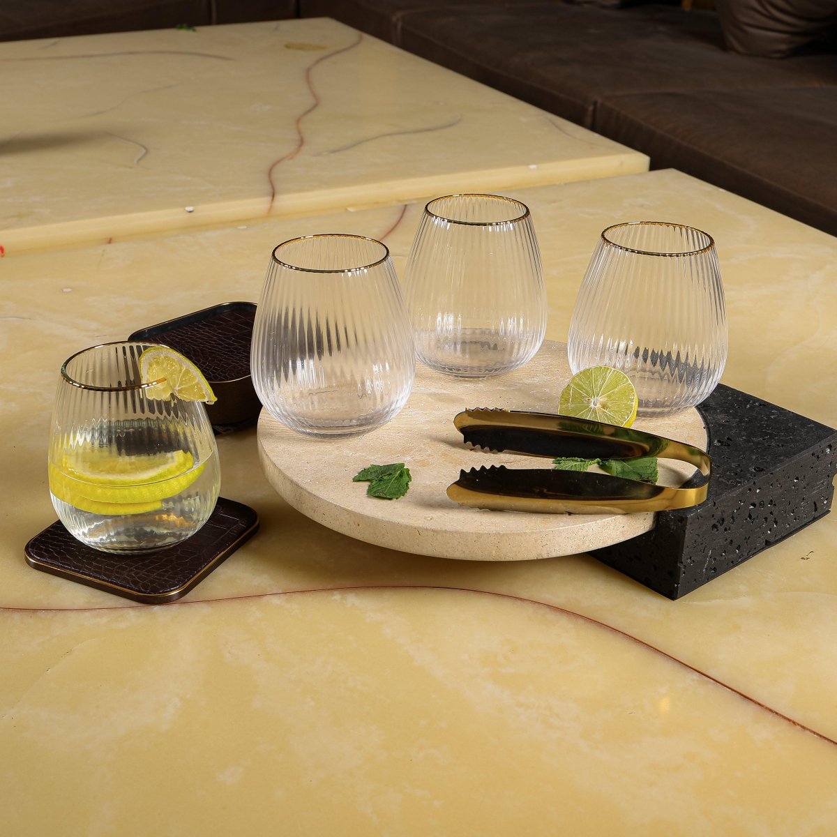 Drinking Glasses Finesse Set Of 4 Bourgogne Glasses - Daamaira Home and Living Ltd