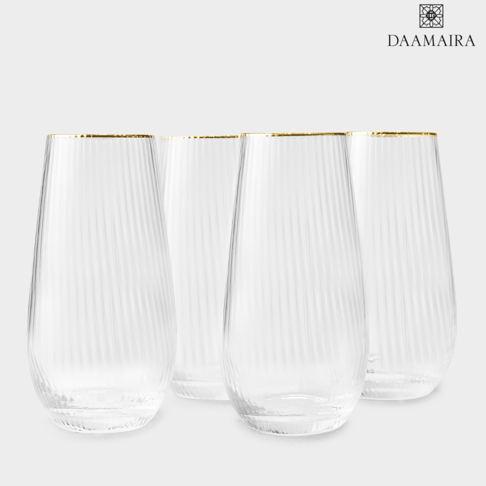 Drinking Glasses Finesse Set Of 4 Long Drink Glasses - Daamaira Home and Living Ltd
