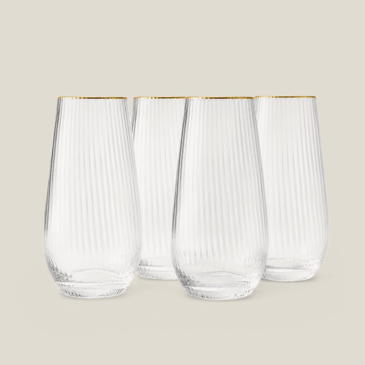 Drinking Glasses Finesse Set Of 4 Long Drink Glasses - Daamaira Home and Living Ltd