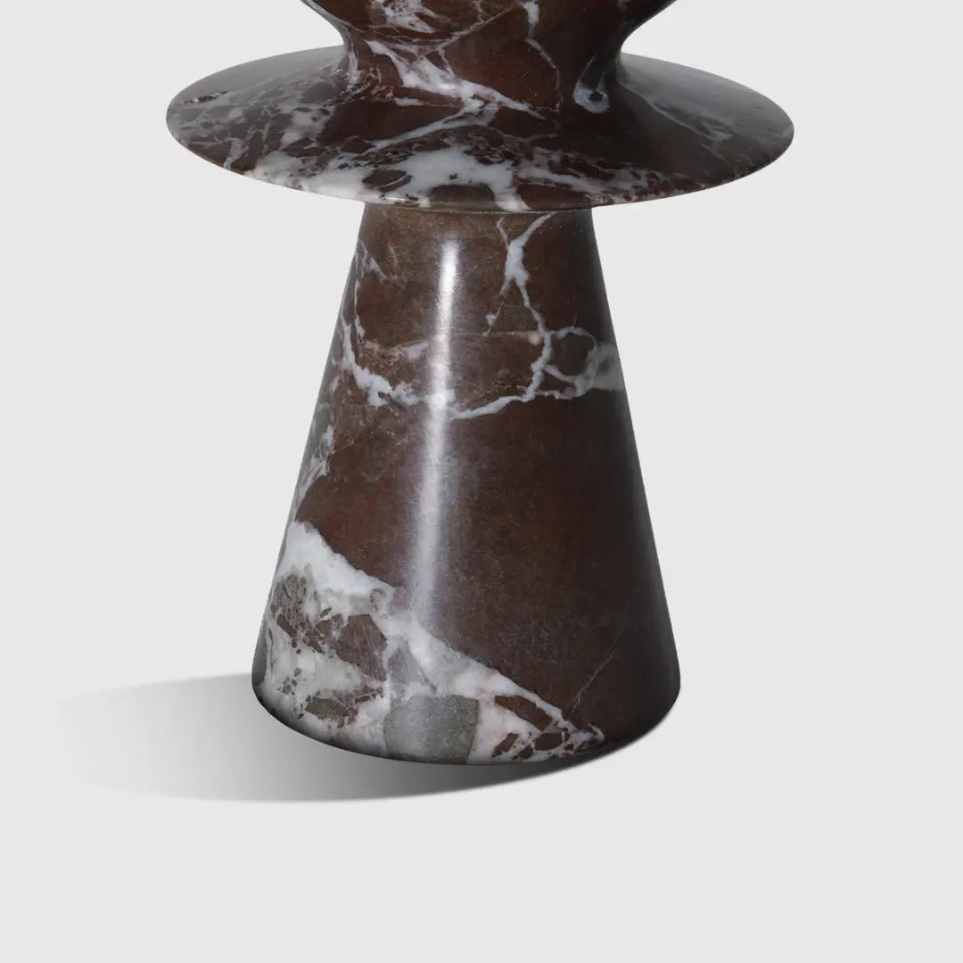 Sculptures & Figurines Geometric Marble Sculpture - Wine - Daamaira Home and Living Ltd