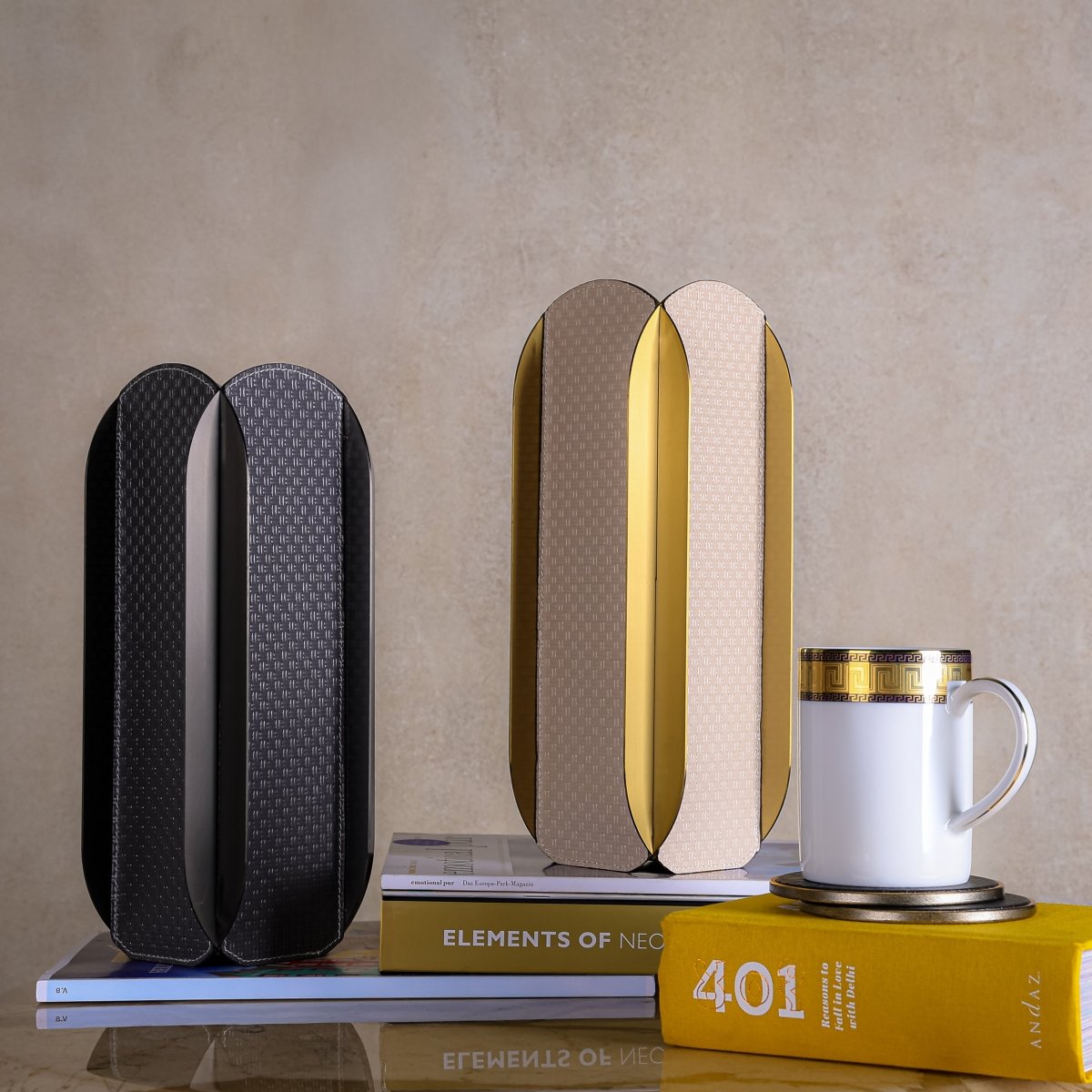 Vases Geometric Smoke Grey Luxury Glass Vase - Daamaira Home and Living Ltd