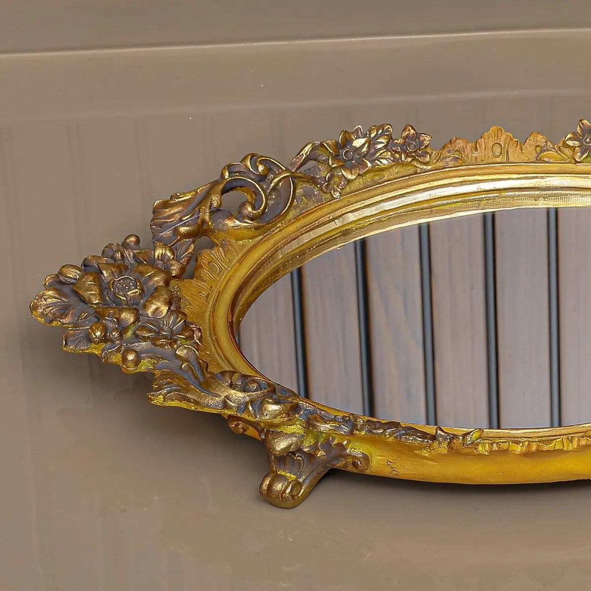 Photo Frames Gold Floral Vanity/Serving Tray - Daamaira Home and Living Ltd