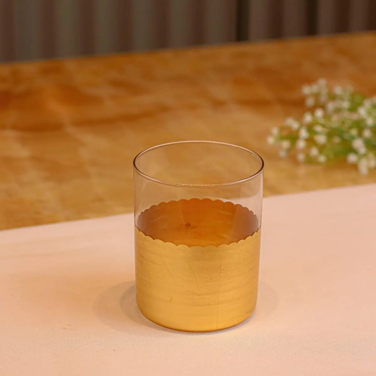 Drinking Glasses Gold Set Of 4 Water Glasses - Daamaira Home and Living Ltd