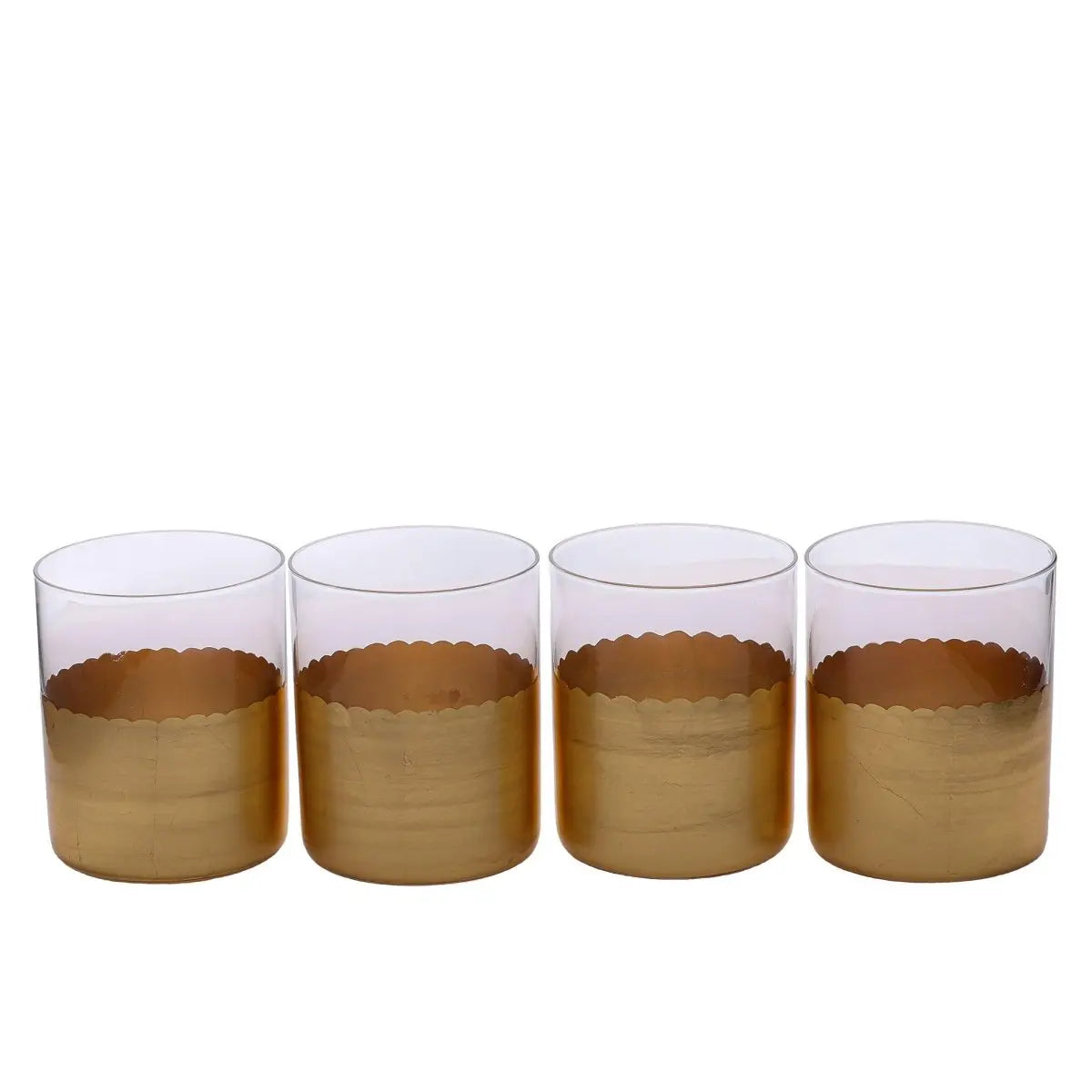 Drinking Glasses Gold Set Of 4 Water Glasses - Daamaira Home and Living Ltd