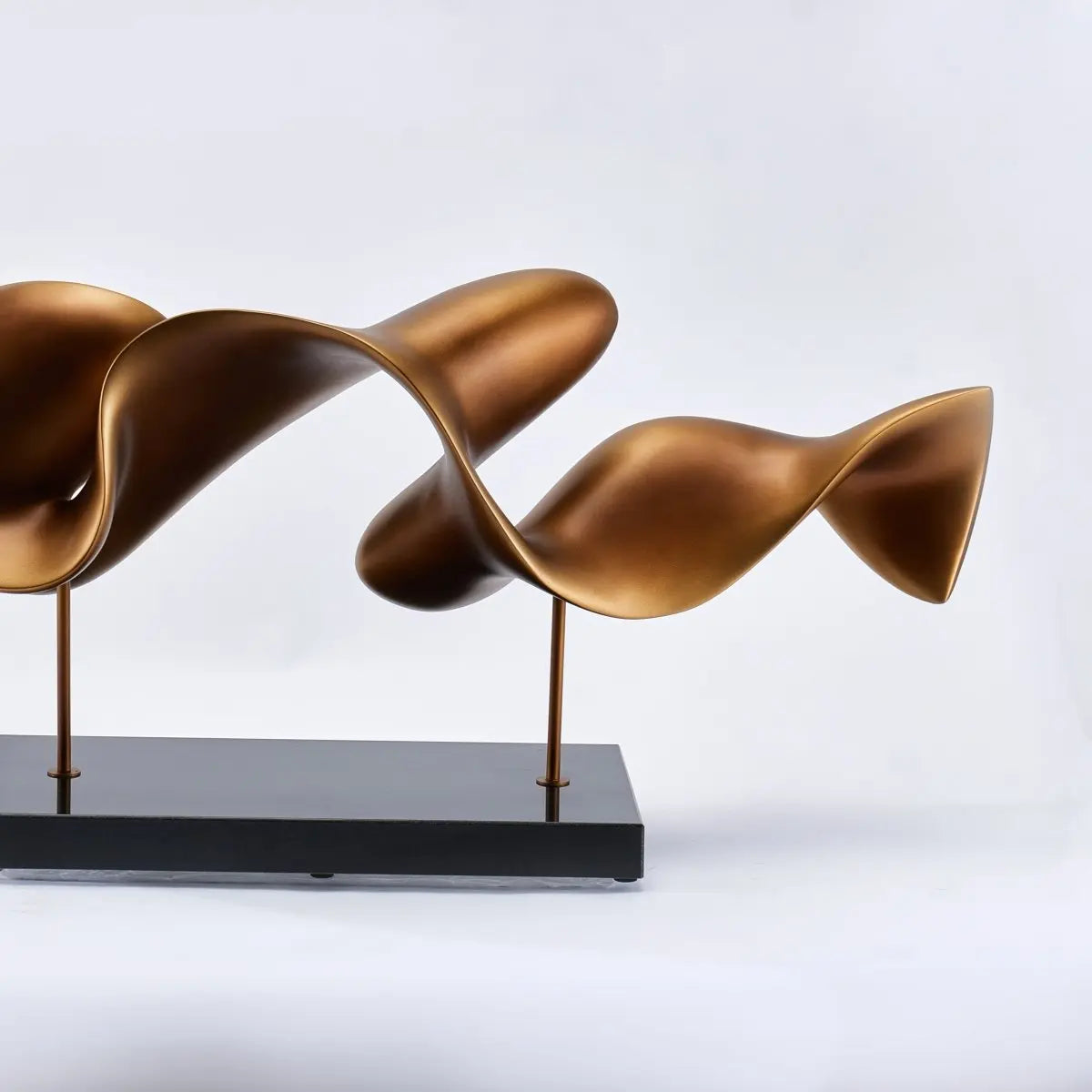 Decor Objects Golden Fluid Abstract Sculpture - Daamaira Home and Living Ltd