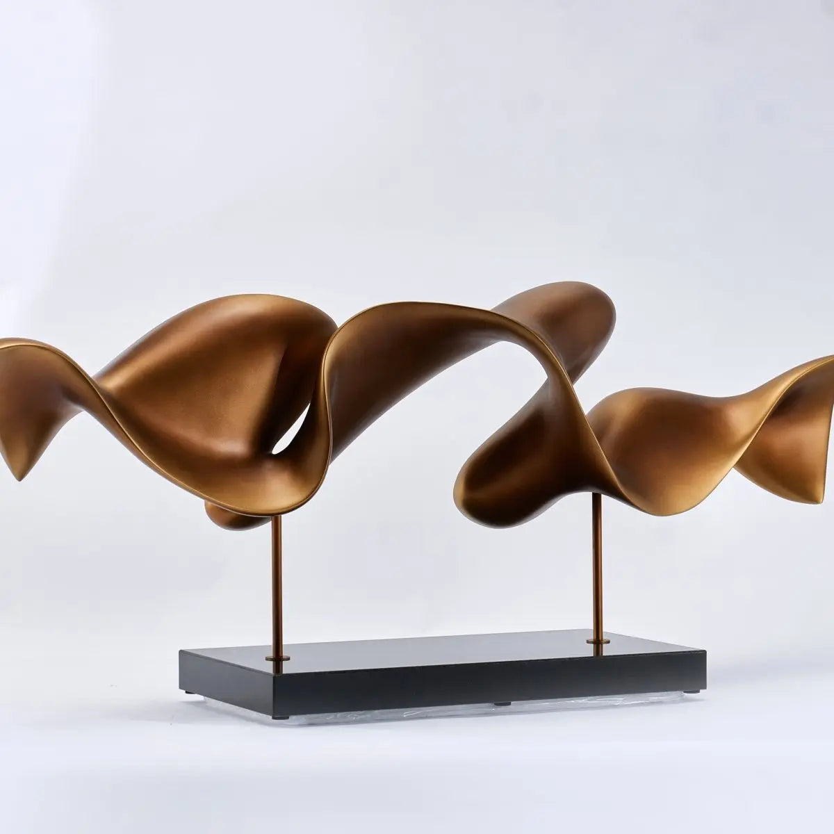 Decor Objects Golden Fluid Abstract Sculpture - Daamaira Home and Living Ltd