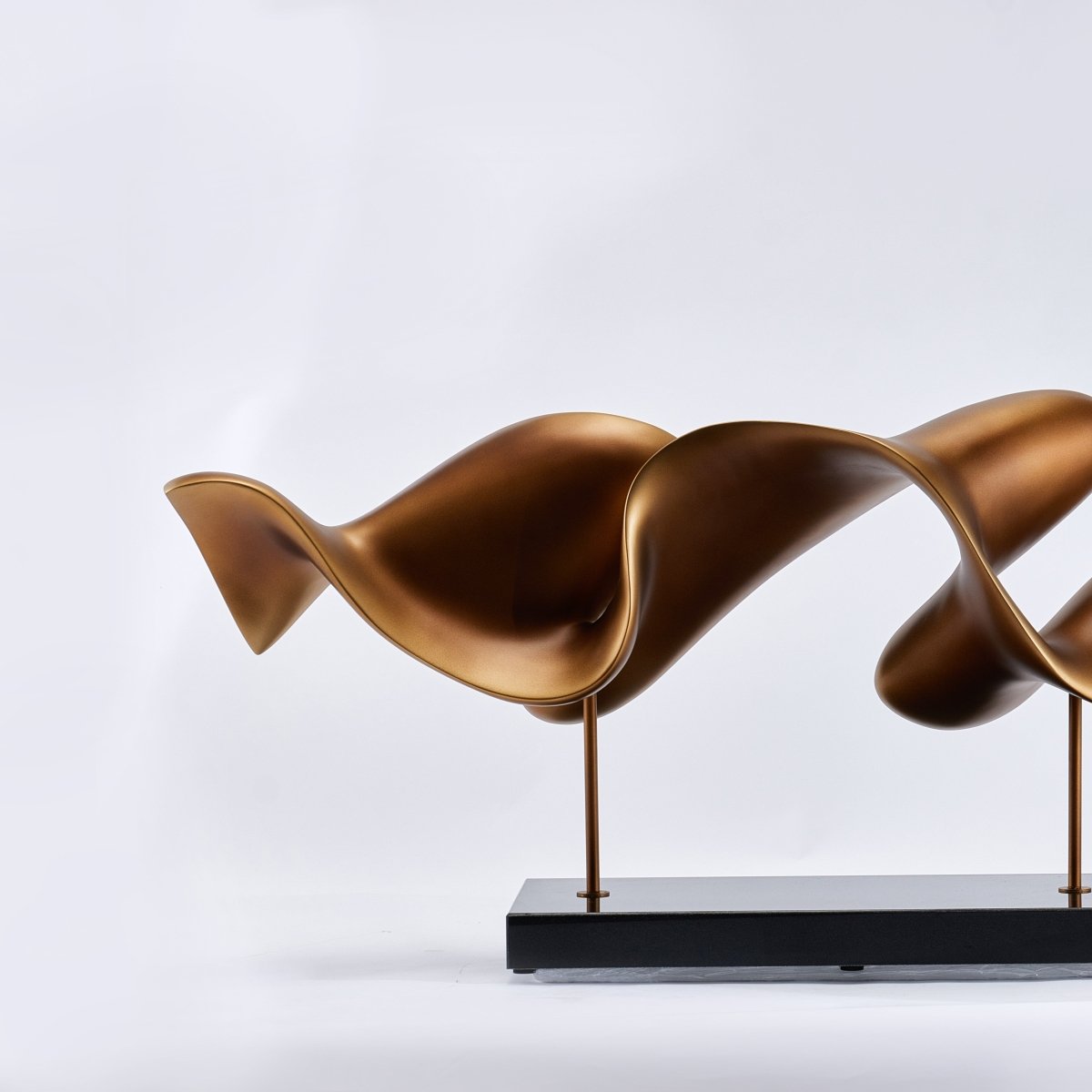 Decor Objects Golden Fluid Abstract Sculpture - Daamaira Home and Living Ltd