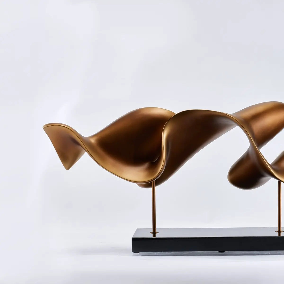 Decor Objects Golden Fluid Abstract Sculpture - Daamaira Home and Living Ltd