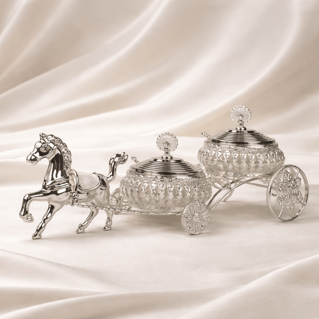 Horse Cart Double Bowl Serving Set - Daamaira Home and Living Ltd