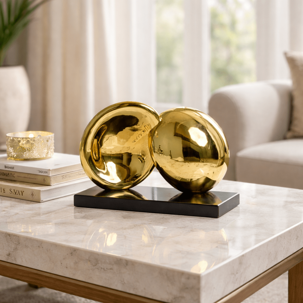 Sculptures & Figurines Intersecting Gold Decor Object - Daamaira Home and Living Ltd