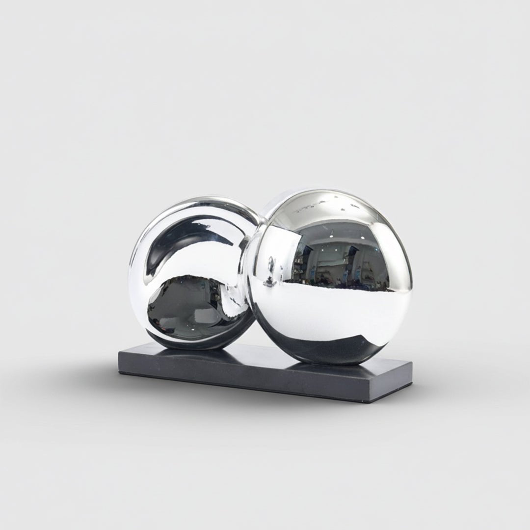 Sculptures & Figurines Intersecting Silver Decor Object - Daamaira Home and Living Ltd