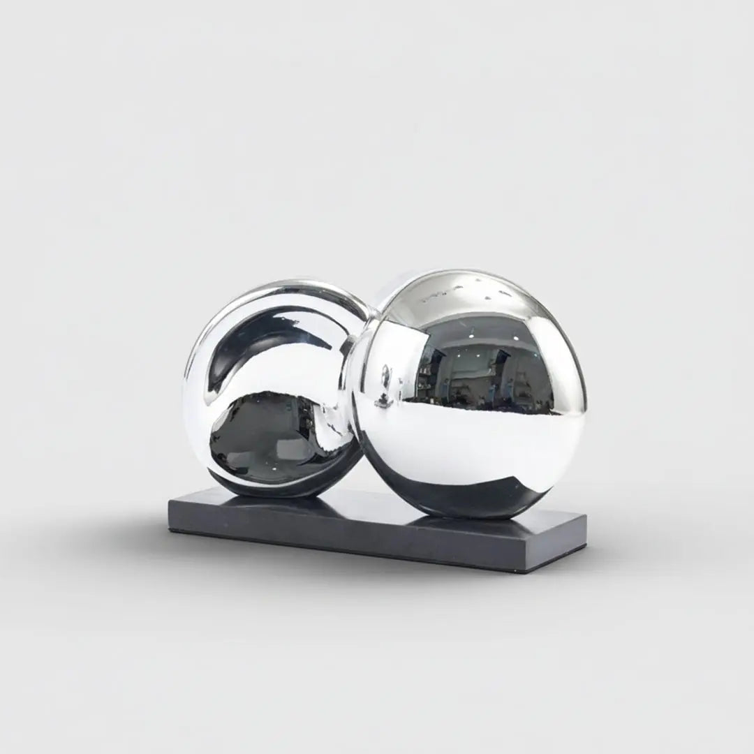 Sculptures & Figurines Intersecting Silver Decor Object - Daamaira Home and Living Ltd