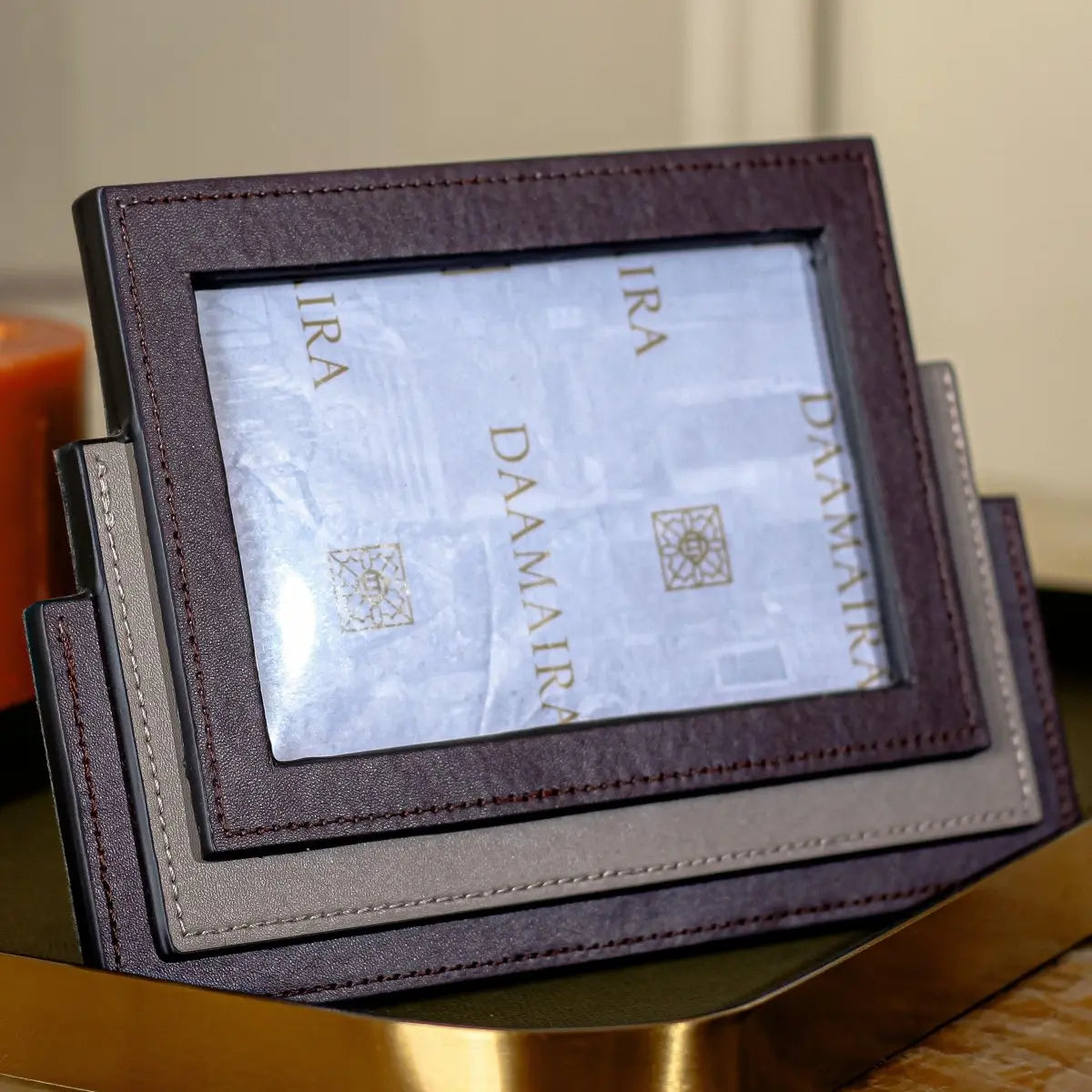 Photo Frames Layered Leather Photo Frame - Daamaira Home and Living Ltd