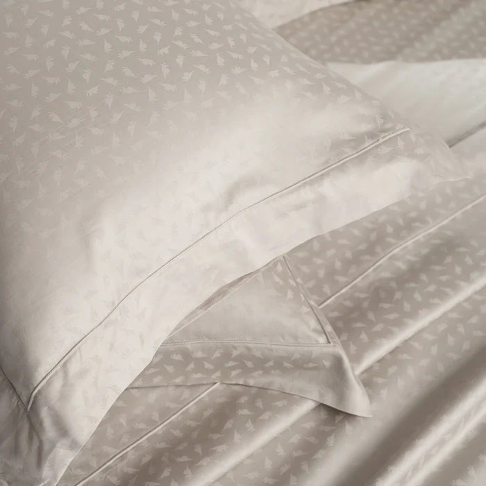 Leaf Self Jacquard 100% Cotton Ultra Soft Bed Sheet with Pillow Case - Beige - Daamaira Home and Living Ltd