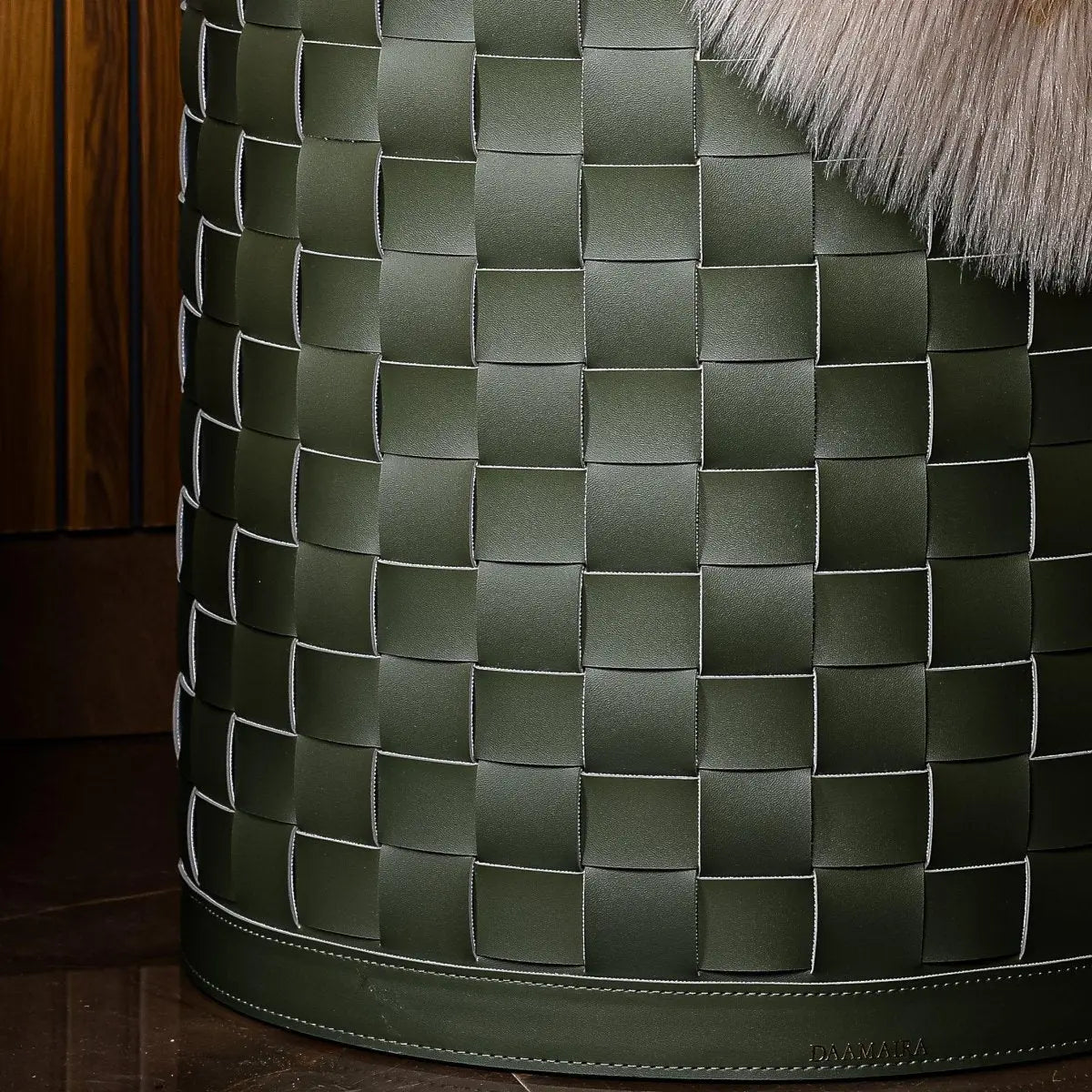 Wicker Storage Box Leather Laundary Basket With Lid - Large - Daamaira Home and Living Ltd