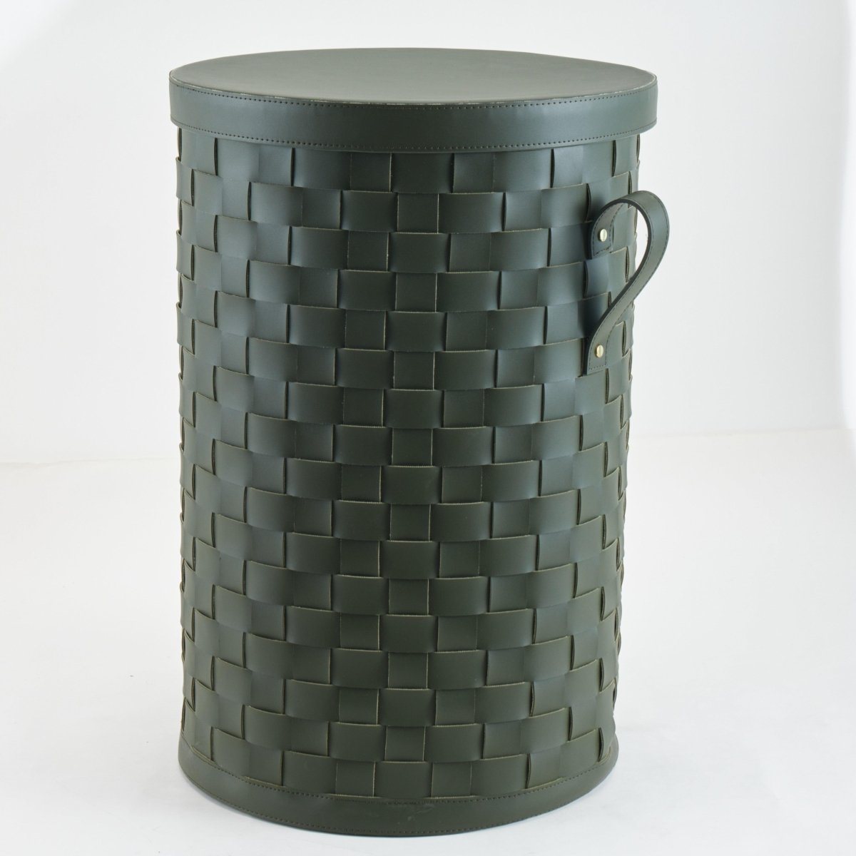 Wicker Storage Box Leather Laundary Basket With Lid - Large - Daamaira Home and Living Ltd