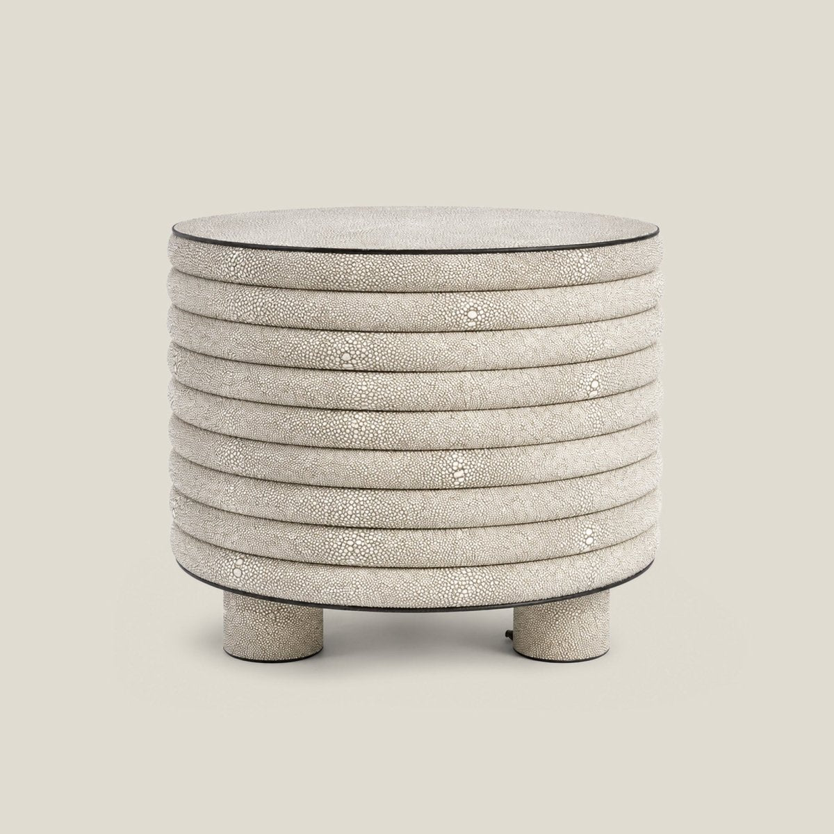 Decor Objects Leather Round Stool- High Rise - Daamaira Home and Living Ltd