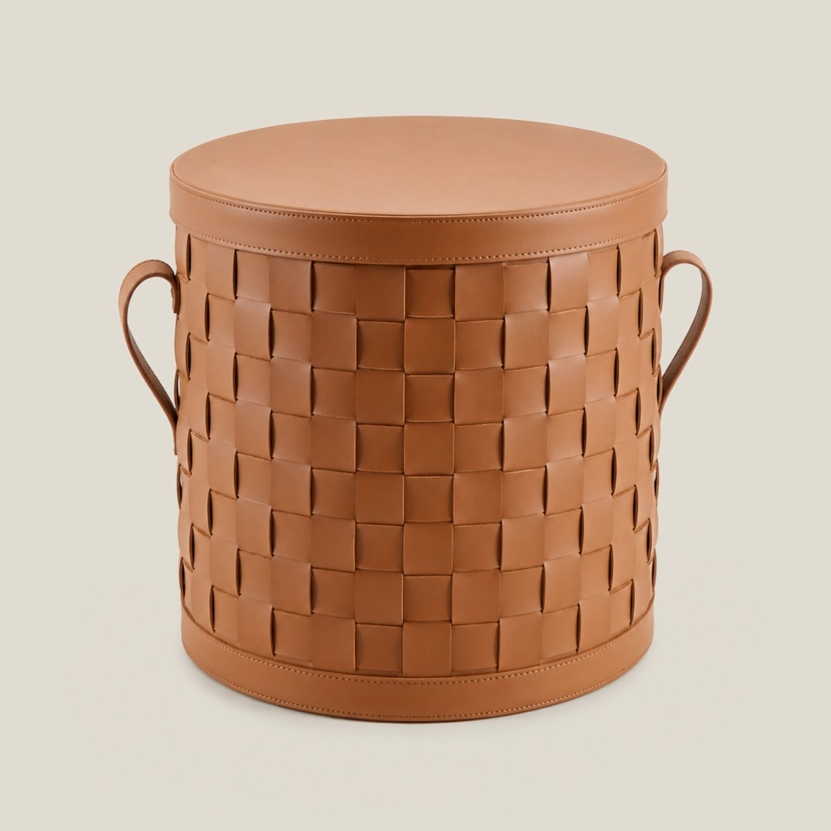 Wicker Storage Box Leather Storage Basket With Lid - Daamaira Home and Living Ltd