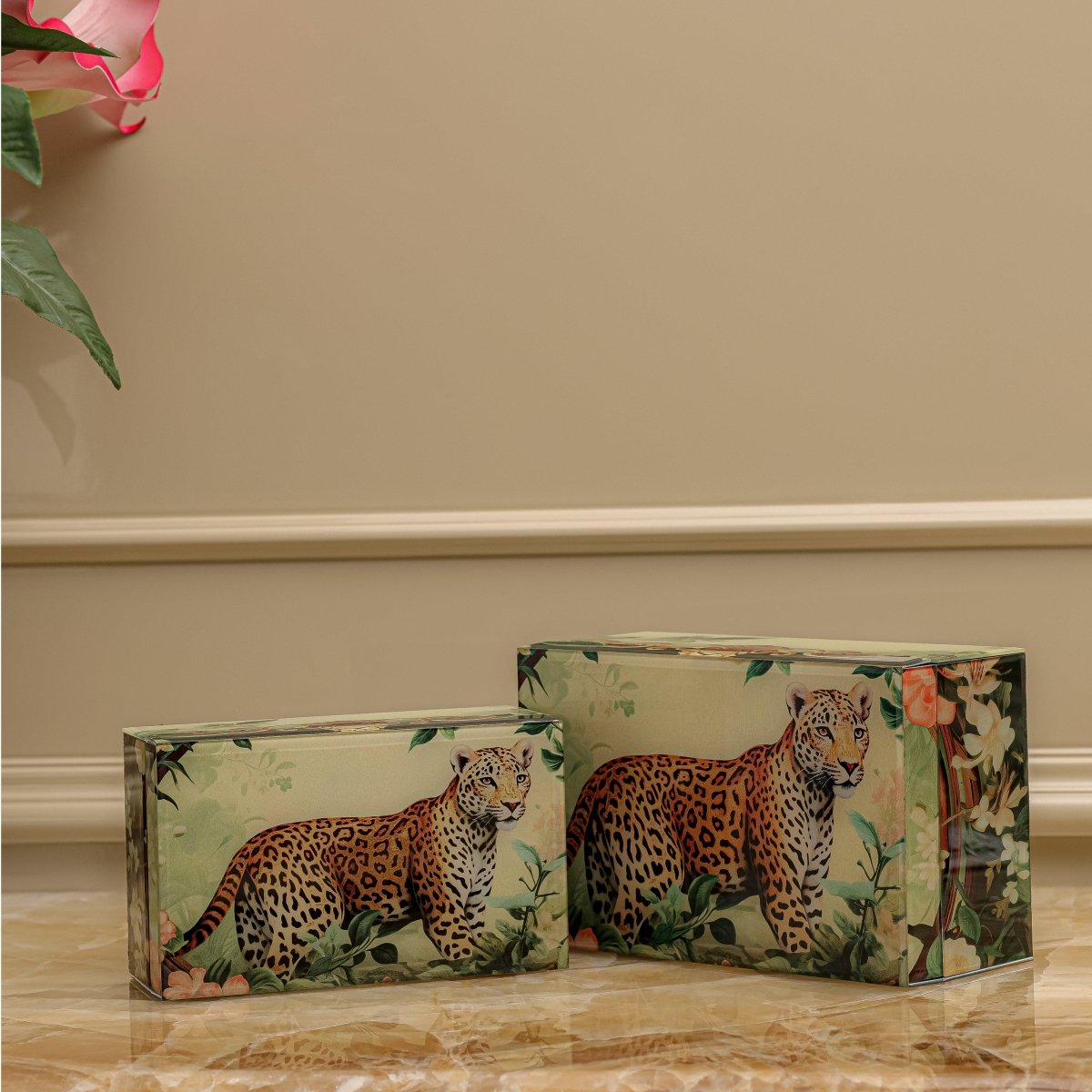 Storage Box Leopard Storage Organiser - Set Of 2 - Daamaira Home and Living Ltd