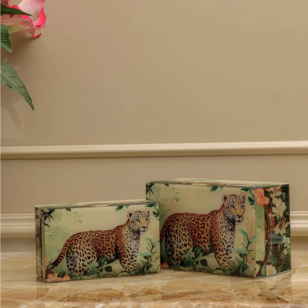 Storage Box Leopard Storage Organiser - Set Of 2 - Daamaira Home and Living Ltd