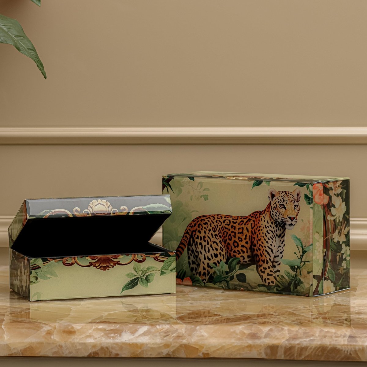 Storage Box Leopard Storage Organiser - Set Of 2 - Daamaira Home and Living Ltd