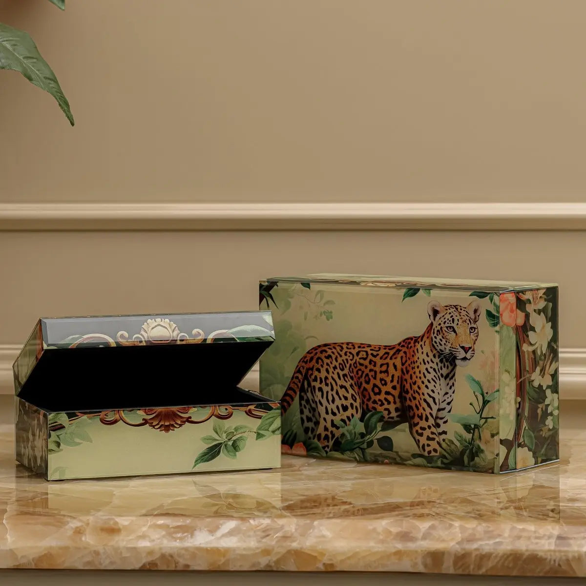 Storage Box Leopard Storage Organiser - Set Of 2 - Daamaira Home and Living Ltd