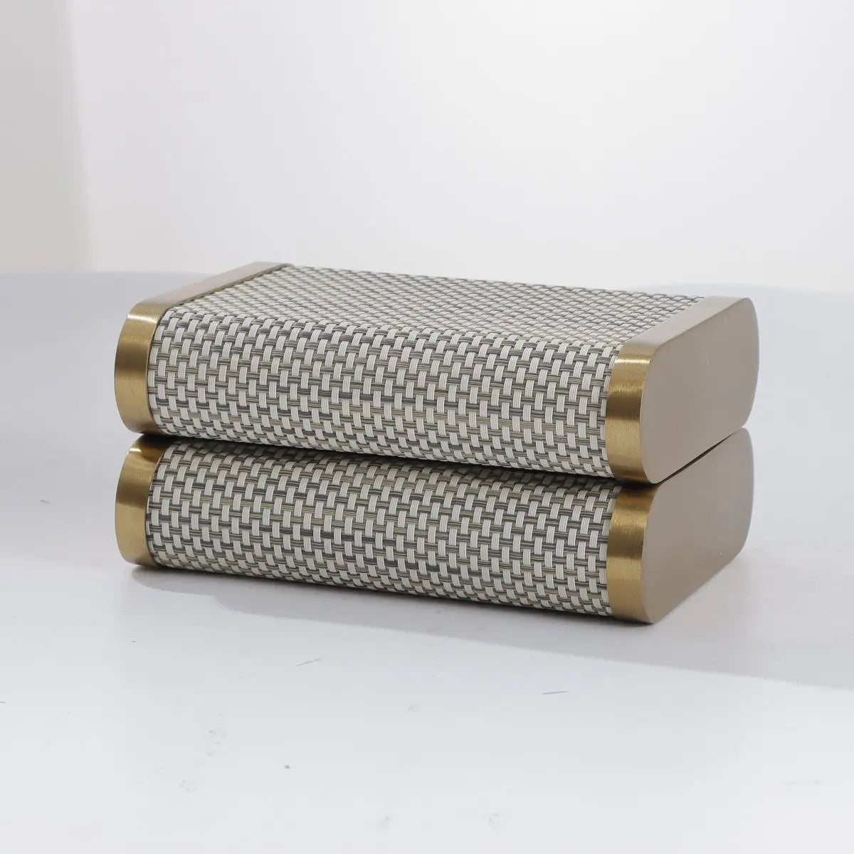 Storage Box Luxury Time Piece/Jewel Box - Beige and Gold - Daamaira Home and Living Ltd