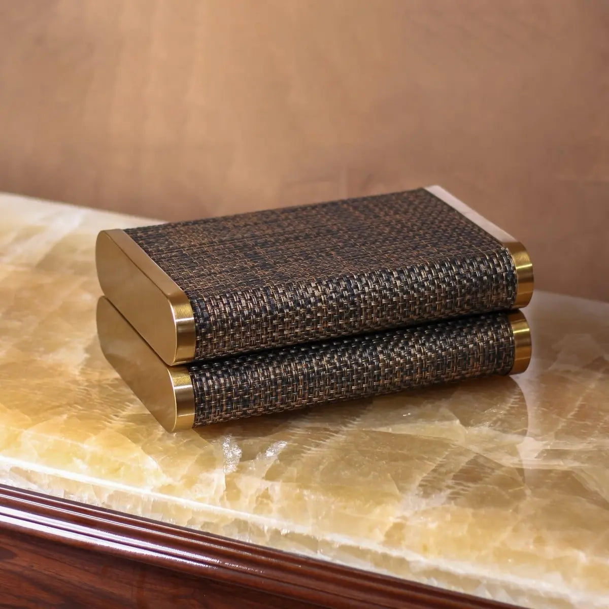 Storage Box Luxury Time Piece/Jewel Box - Brown - Daamaira Home and Living Ltd