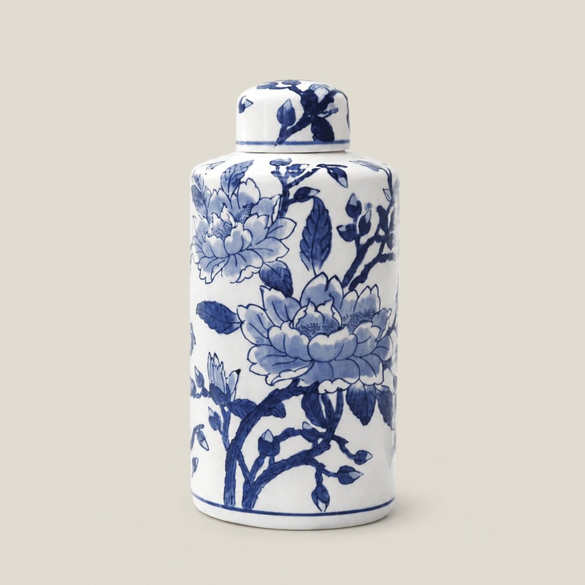 Sculptures & Figurines Magnolia Jar - Blue/White - Daamaira Home and Living Ltd