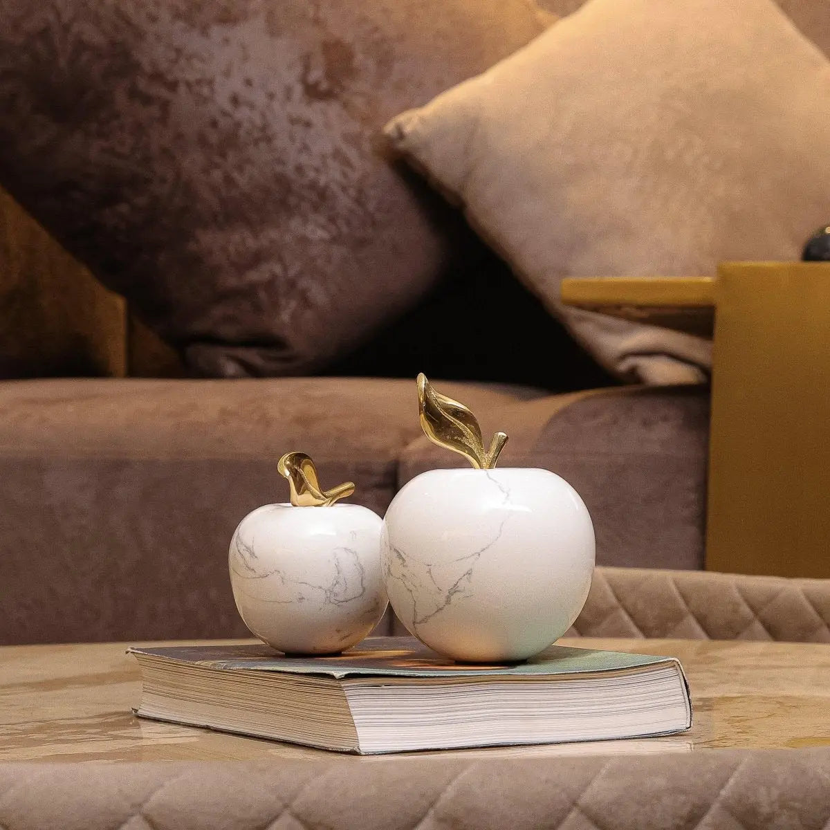 Decor Objects Marble Apple Decor Object - Daamaira Home and Living Ltd