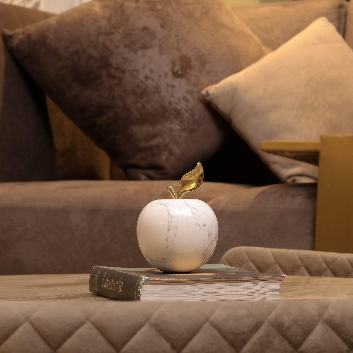 Decor Objects Marble Apple Decor Object Large - Daamaira Home and Living Ltd