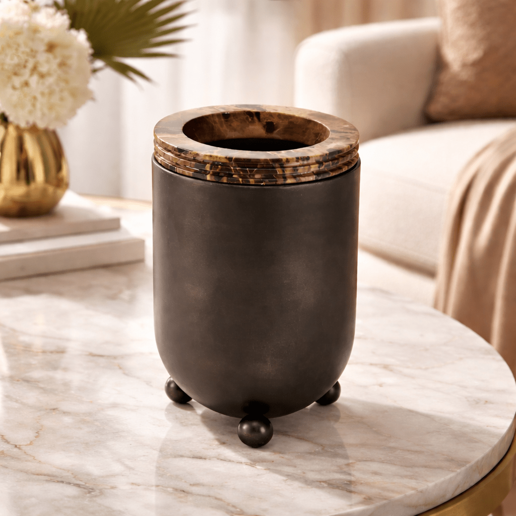 Vases Marble & Brass Tall Flower Vase - Daamaira Home and Living Ltd
