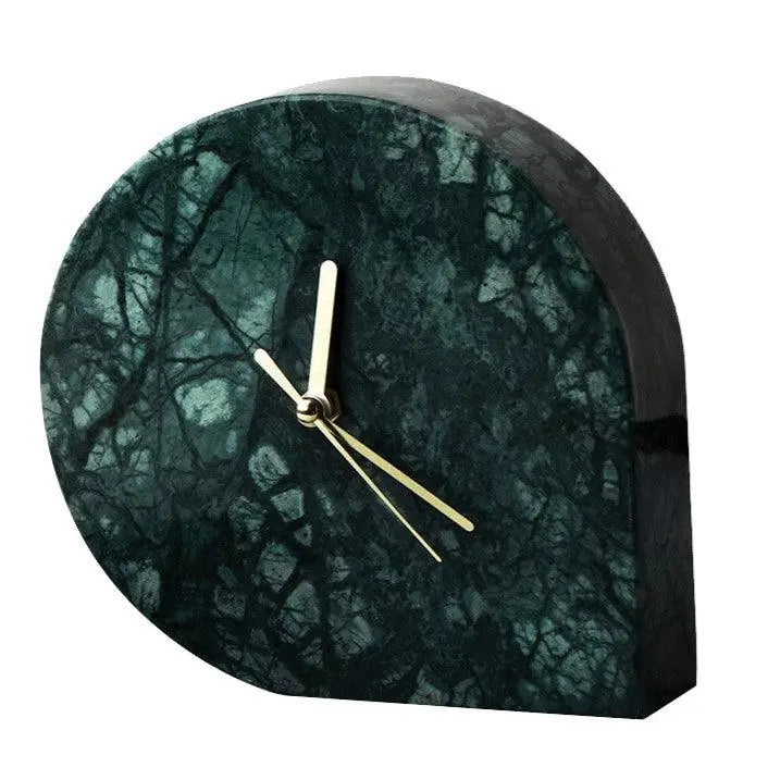 Table Clock Marble Drop Clock - Green - Daamaira Home and Living Ltd