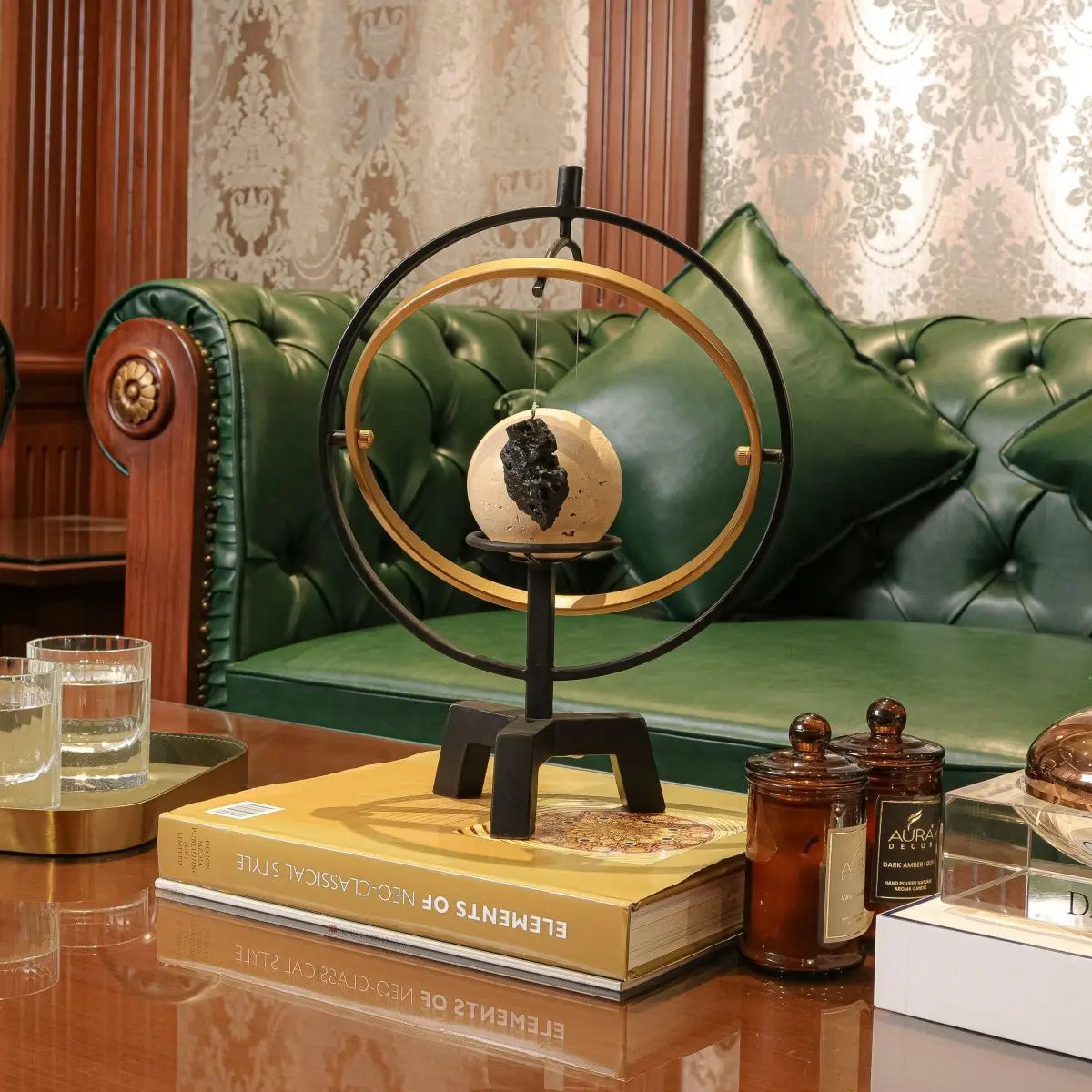 Decor Objects Marble Sphere And The Hanging Stone - Daamaira Home and Living Ltd