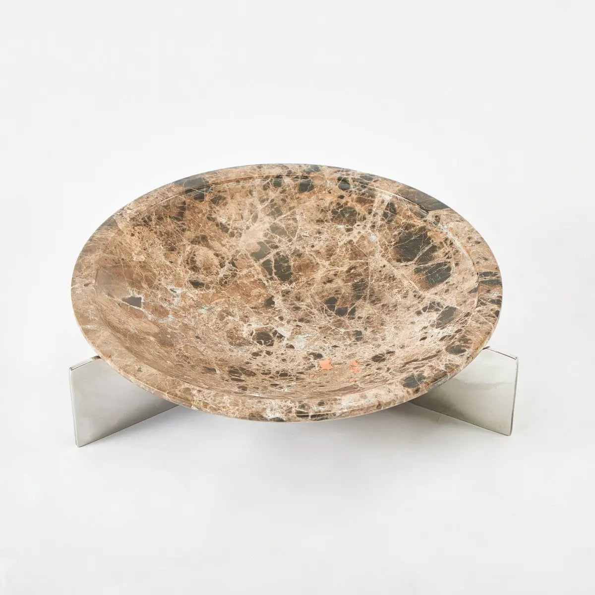 Decorative Platters Marble Tray With Alloy Stand - Daamaira Home and Living Ltd