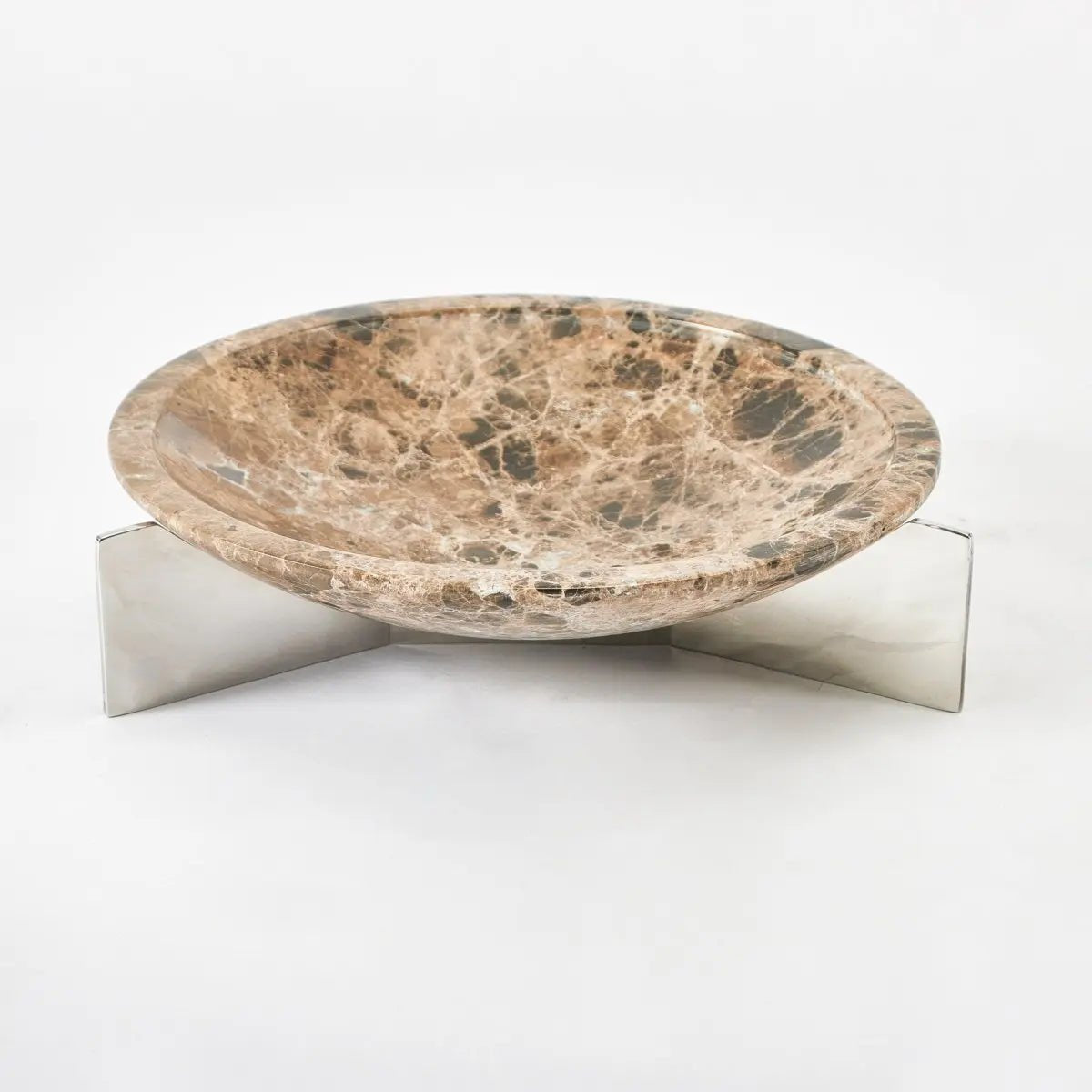 Decorative Platters Marble Tray With Alloy Stand - Daamaira Home and Living Ltd