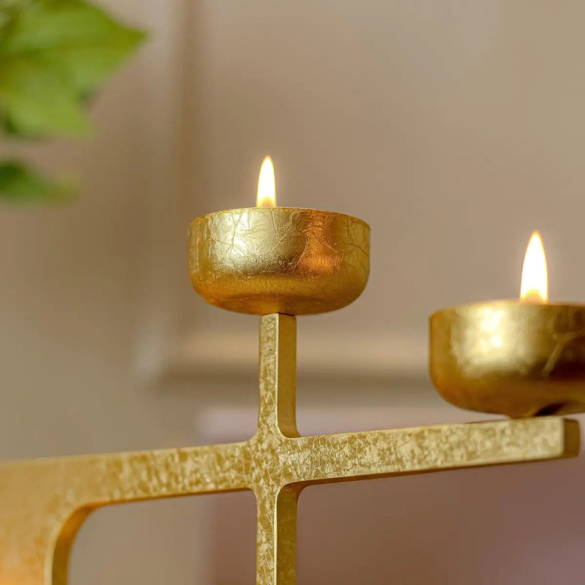 Candle Holders Moonlit Gold Candle Stand - Daamaira Home and Living Ltd