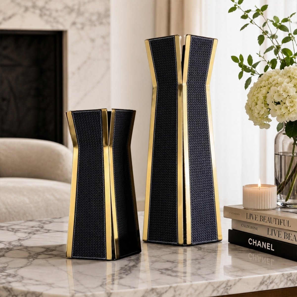 Vases Nordic Flower Vase – Dark Brushed Gold - Daamaira Home and Living Ltd