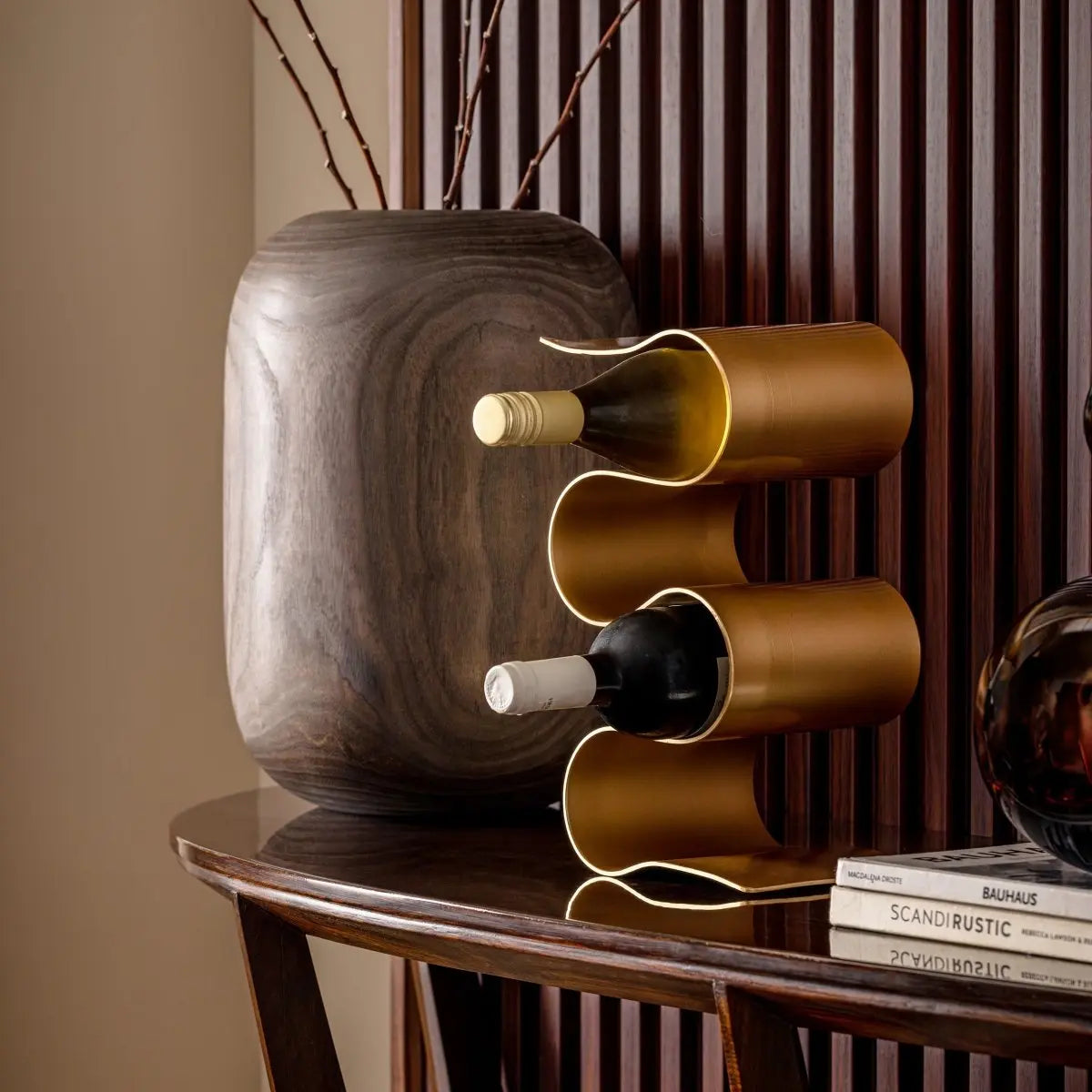 Wine Holder Nordic Wine Stand - Gold - Daamaira Home and Living Ltd