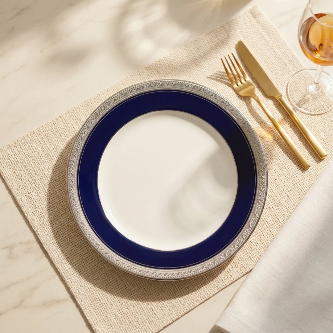 DINNER SET Noritake CRESTWOOD COBALT PLATINUM 21PC DINNER SET - Daamaira Home and Living Ltd