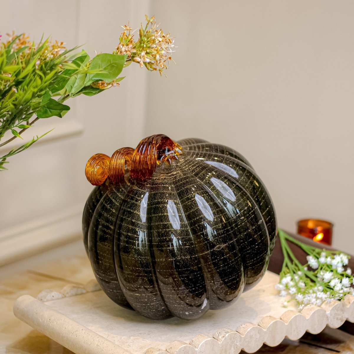 Sculptures & Figurines Olive Pumpkin Sculpture - Daamaira Home and Living Ltd
