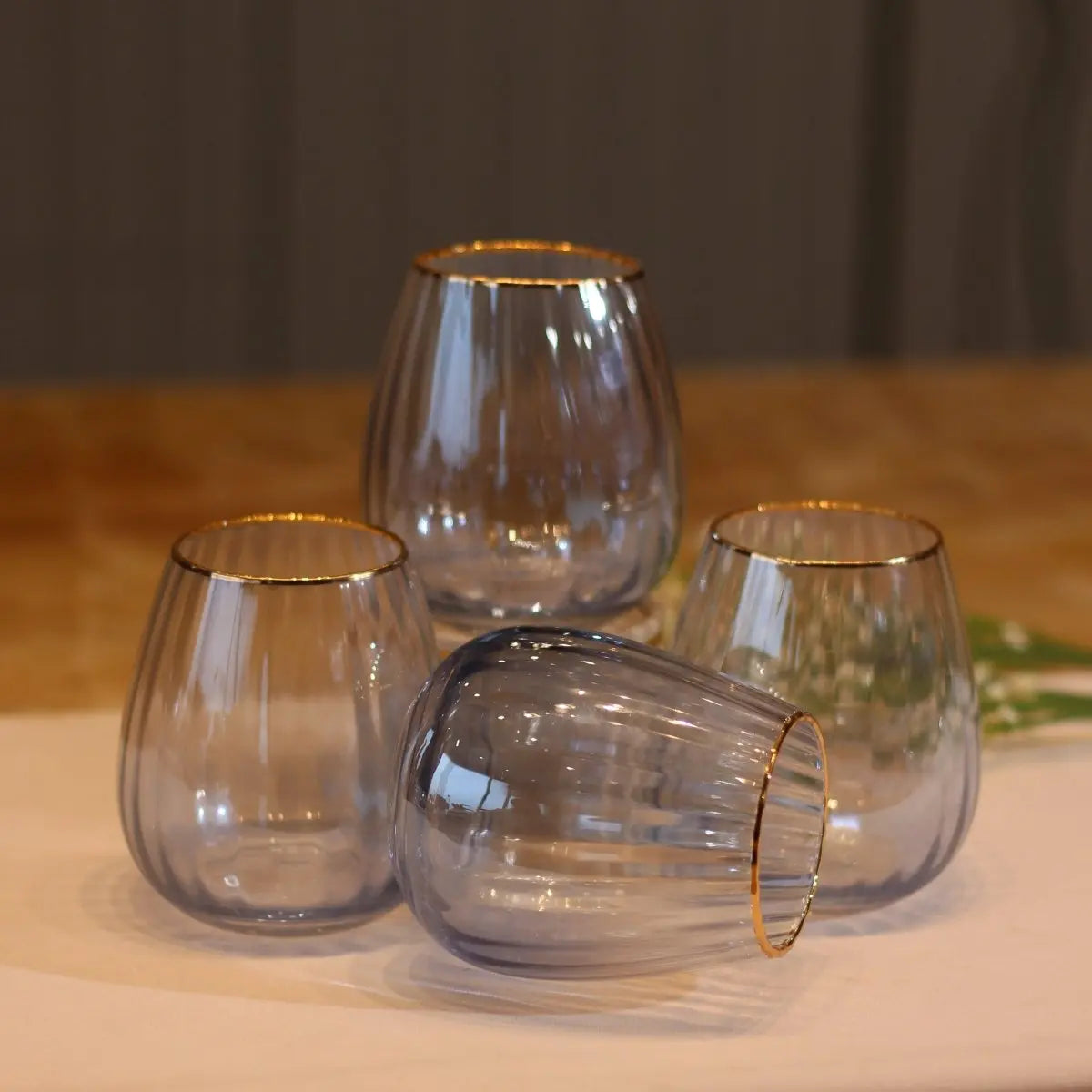 Drinking Glasses Ombre Set Of 4 Water Glasses - Daamaira Home and Living Ltd