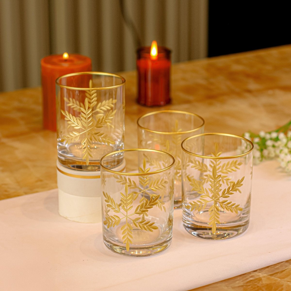 Drinking Glasses Paris Set Of 4 Scotch Glasses - Daamaira Home and Living Ltd