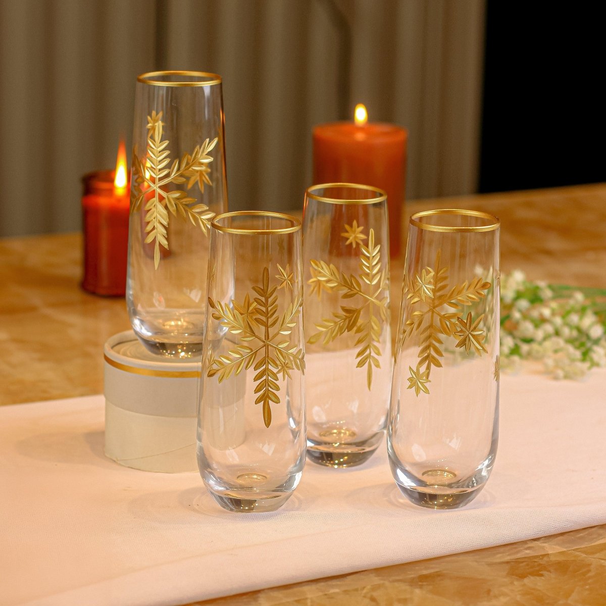 Drinking Glasses Paris Set Of 4 Tall Glasses - Daamaira Home and Living Ltd