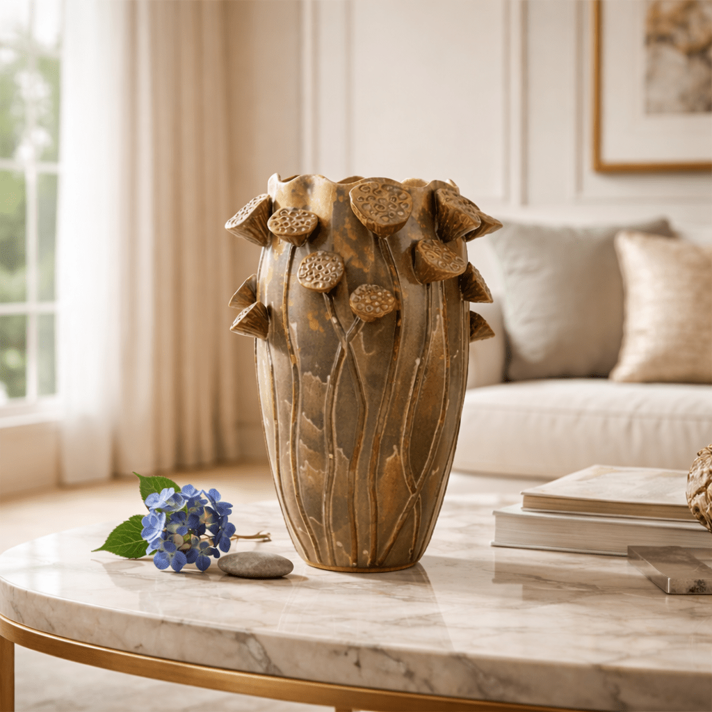 Sculptures & Figurines Reactive Glazed Vase - Large - Daamaira Home and Living Ltd