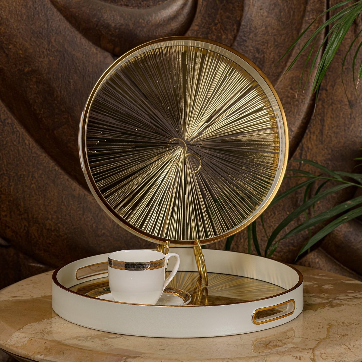 Serving Tray Rising Sun Serving Tray - Set Of 2 - Daamaira Home and Living Ltd