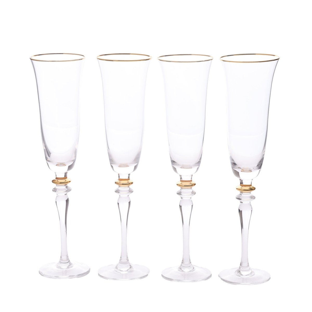Drinking Glasses Royale Set Of 4 Champagne Flutes - Daamaira Home and Living Ltd